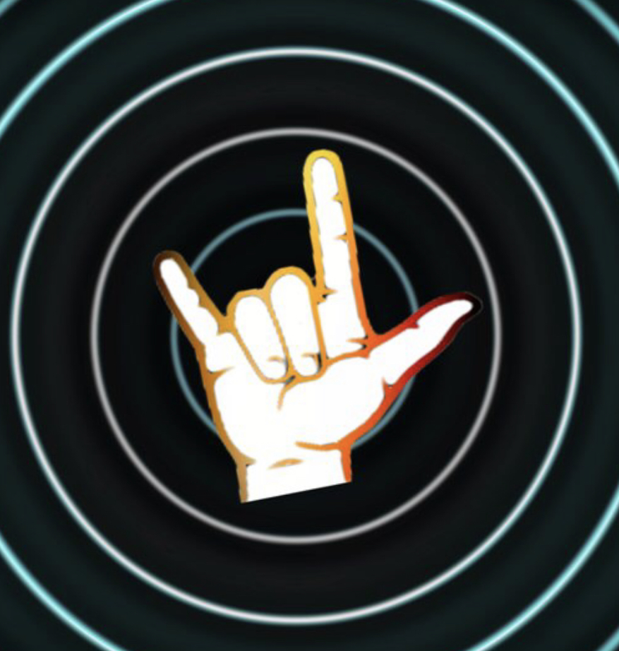 Vibrokit logo with I Love You hand sign